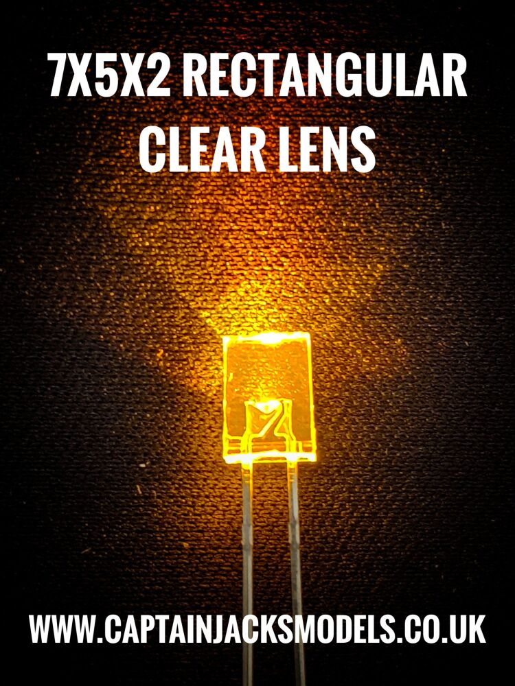 7mm x 5mm x 2mm YELLOW Rectangular LEDs Clear Lens Qty 10 Pcs