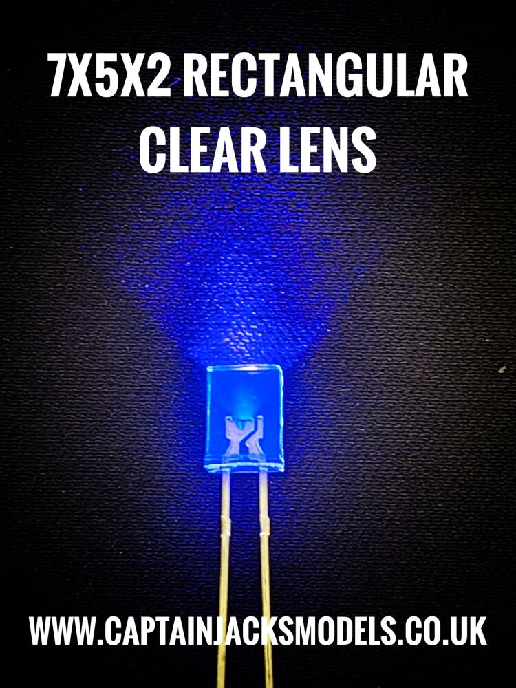 7mm x 5mm x 2mm ULTRA VIOLET UV PURPLE Rectangular LEDs Clear Lens Qty 10 Pcs