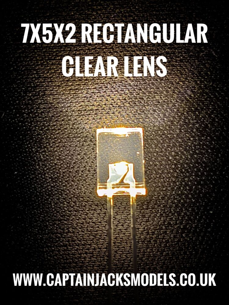 7mm x 5mm x 2mm WARM WHITE CREAM SHADE Rectangular LEDs Clear Lens Qty 10 Pcs