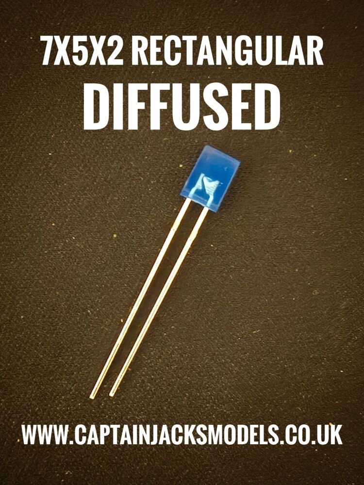 7mm x 5mm x 2mm BLUE Rectangular LEDs Diffused Lens Qty 10 Pcs