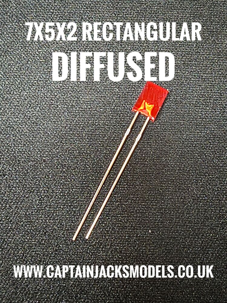 7mm x 5mm x 2mm RED Rectangular LEDs Diffused Lens Qty 10 Pcs