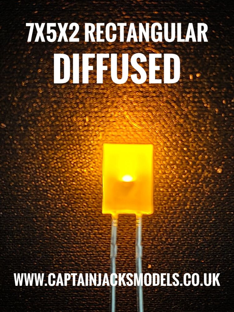 7mm x 5mm x 2mm YELLOW Rectangular LEDs Diffused Lens Qty 10 Pcs