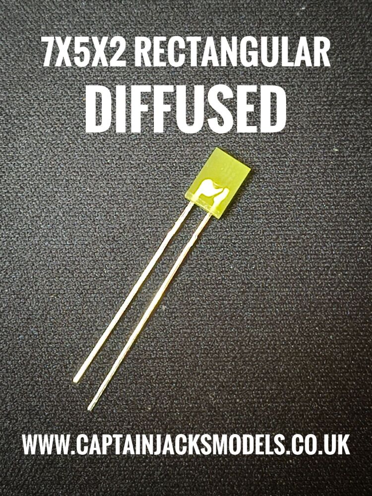7mm x 5mm x 2mm YELLOW Rectangular LEDs Diffused Lens Qty 10 Pcs