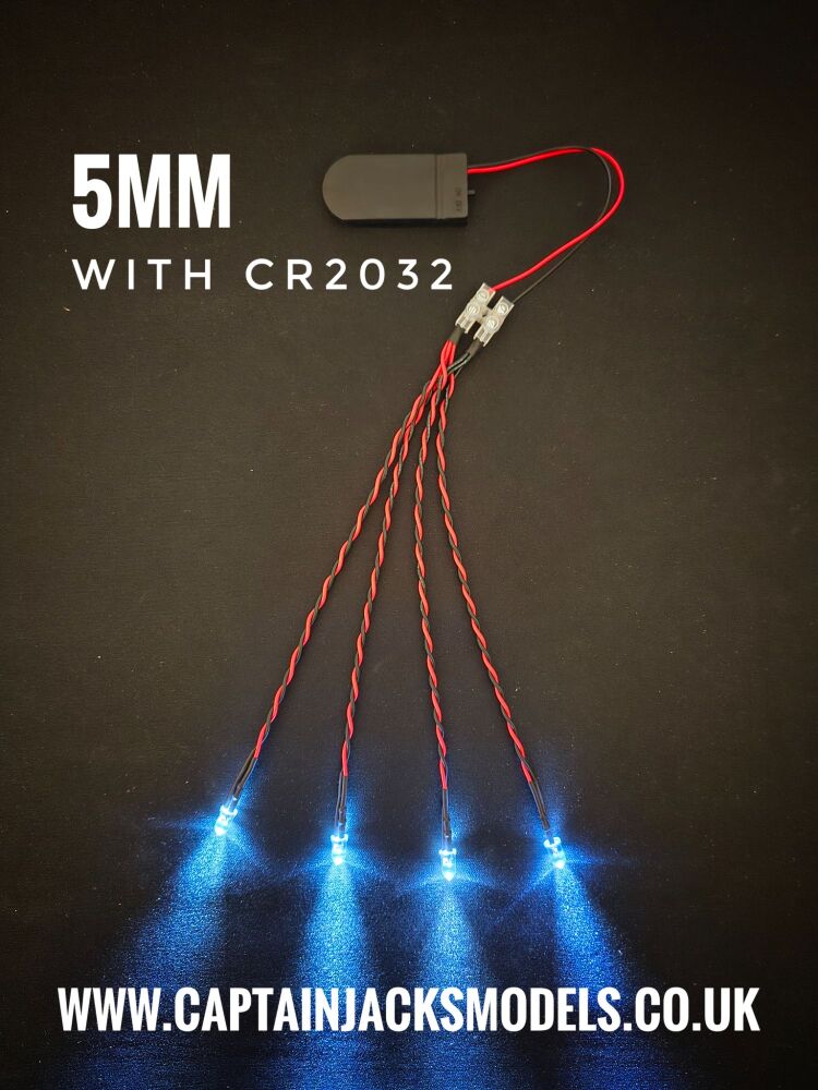 RC Boat Searchlight Kit CR2032 SET Static LEDs 5mm Cool White