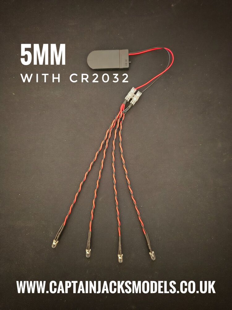 RC Boat Searchlight Kit CR2032 SET Static LEDs 5mm Cool White