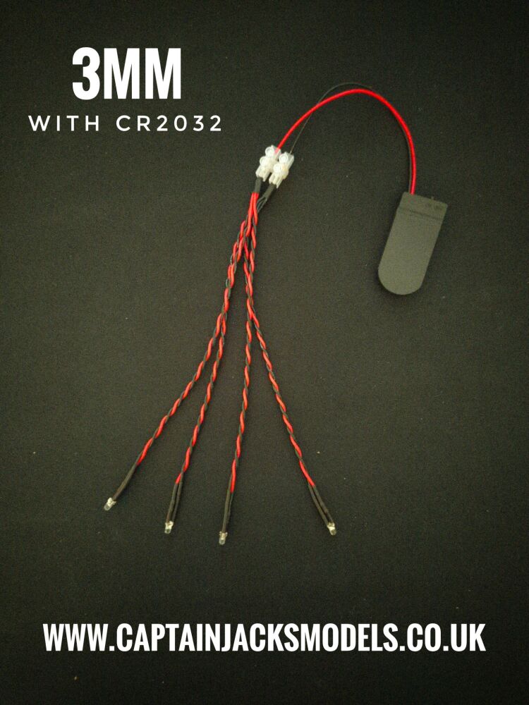 RC Boat Searchlight Kit CR2032 SET Static LEDs 3mm Cool White