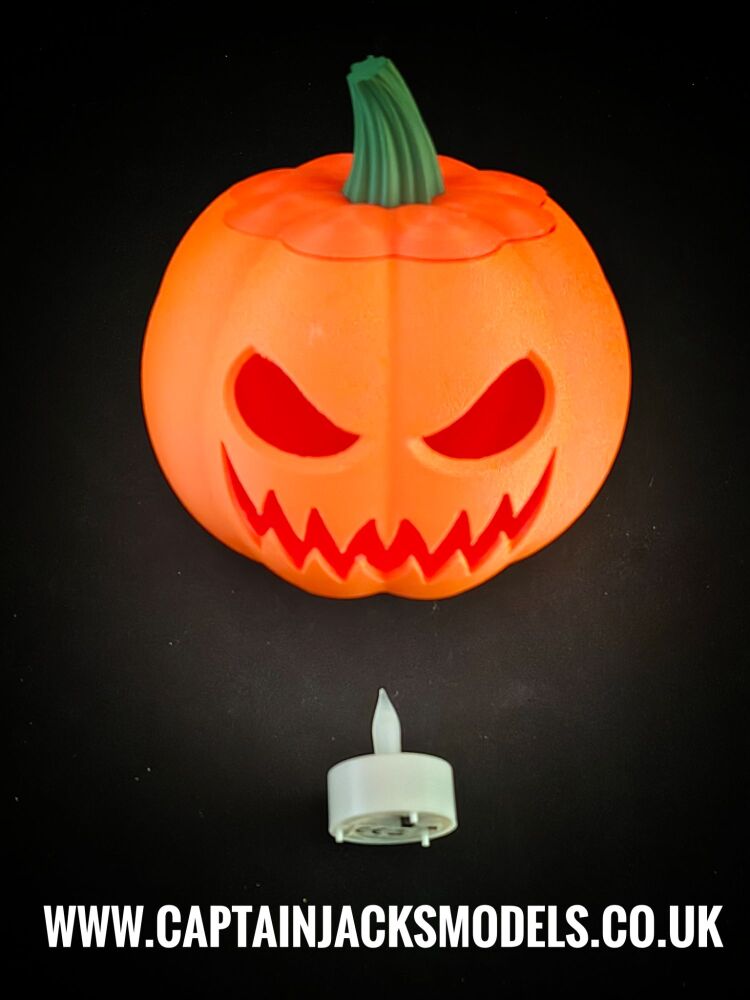 3D Printed Halloween Pumpkins With LED Tealight Candle DESIGN 1