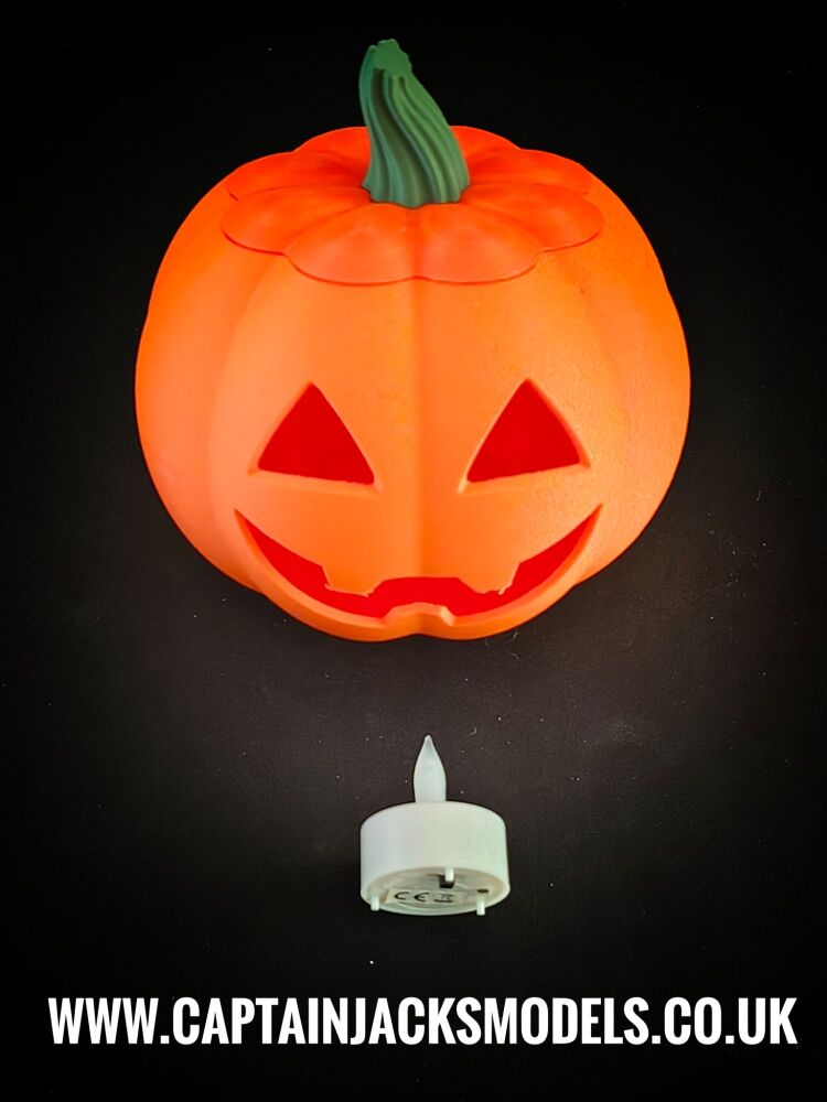 3D Printed Halloween Pumpkins With LED Tealight Candle DESIGN 3