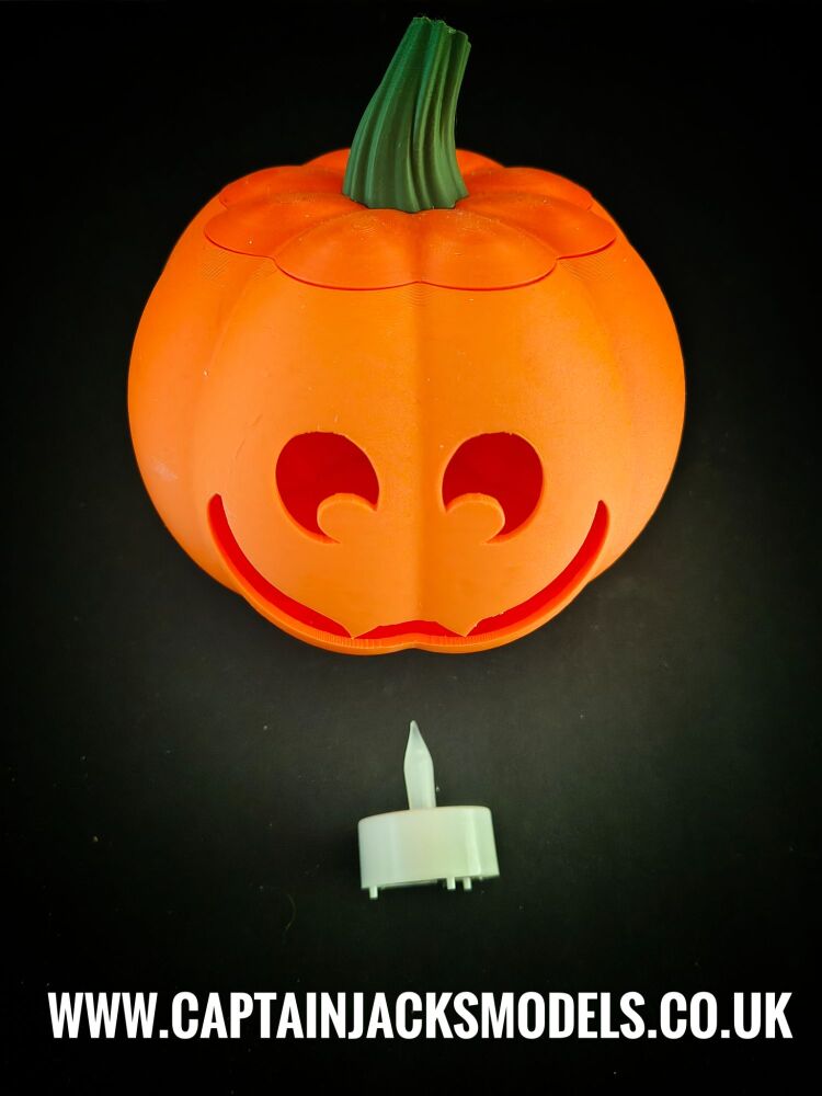 3D Printed Halloween Pumpkins With LED Tealight Candle DESIGN 4