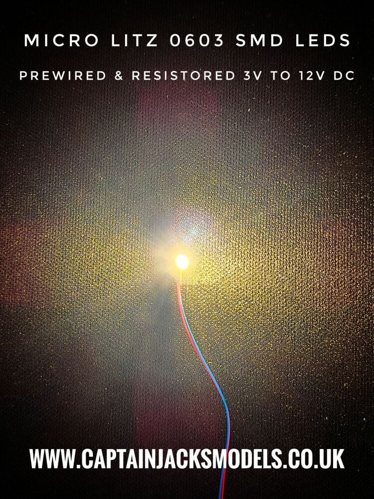 Prewired Precision Micro Litz SMD Led - 0603 - 280mm Wires - WARM WHITE