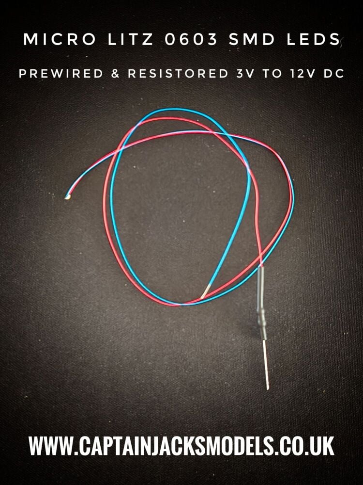 Prewired Precision Micro Litz SMD Led - 0603 - 280mm Wires - WARM WHITE