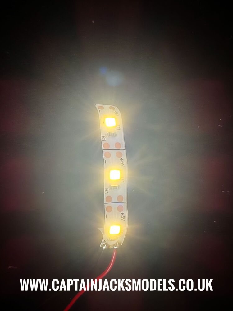 Prewired SMD 3528 LED 5V Strip WARM WHITE CREAM SHADE