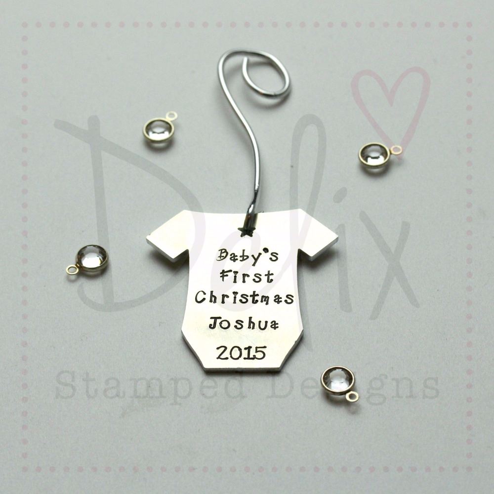 Personalised Christmas Baby's First Christmas decoration 2015