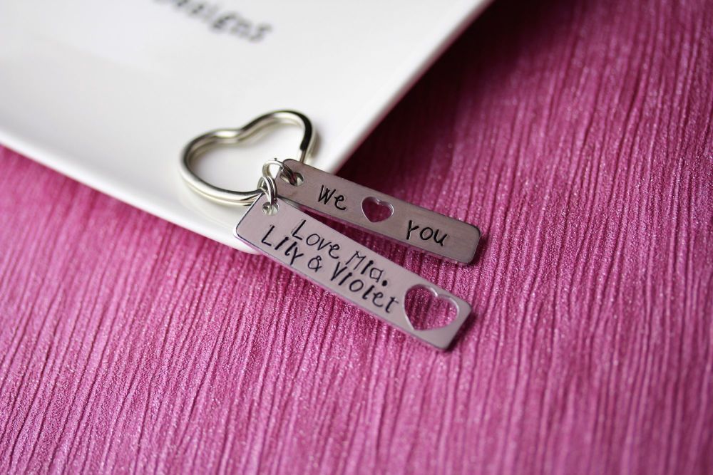 'We <3 You' heart cut out keyring