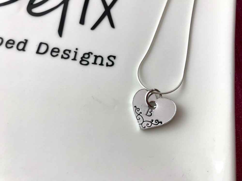 Initial heart necklace