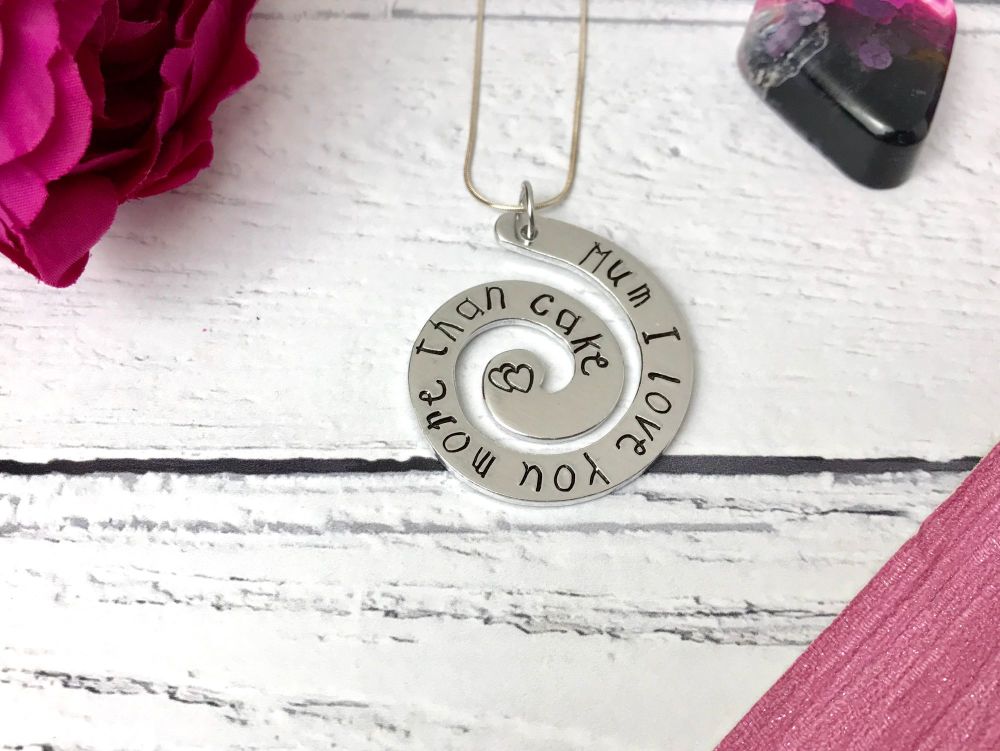 'Mum I love you more than...' necklace