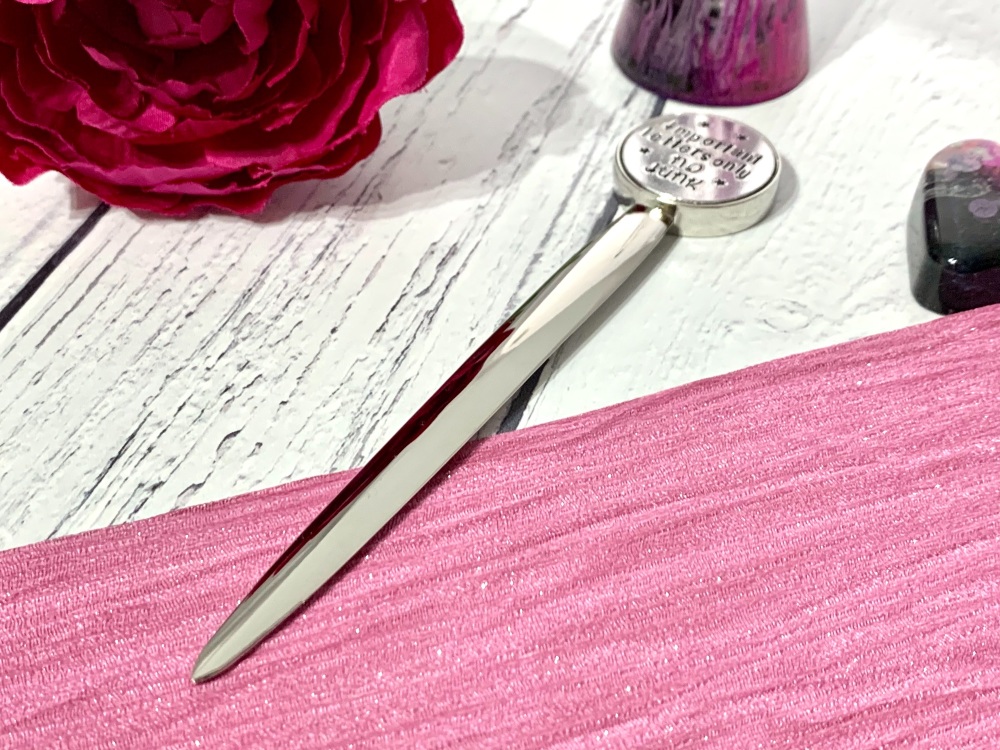 Hand Stamped personalised letter opener