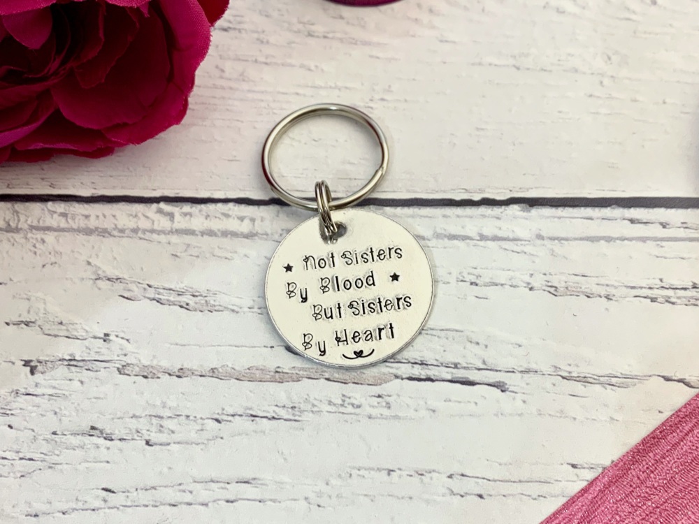 Sisters by heart keyring