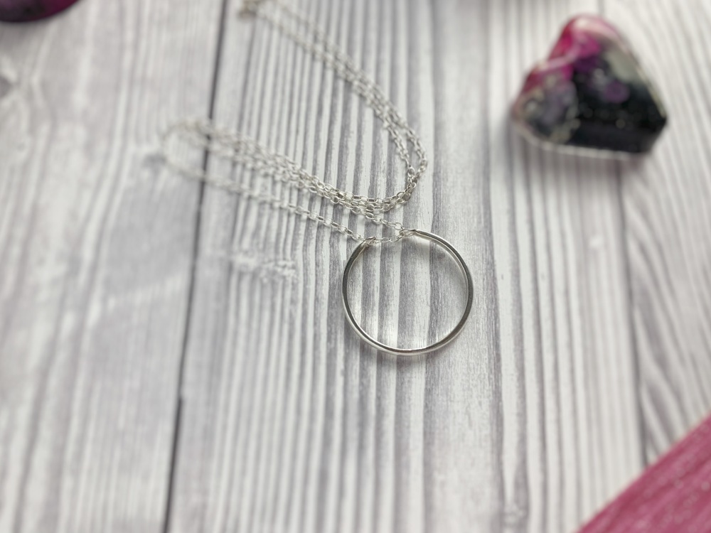 Personalised ring holder sterling silver necklace