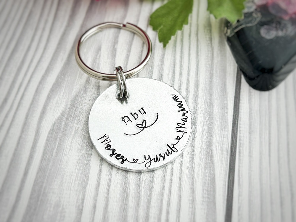 Dad keyring with names