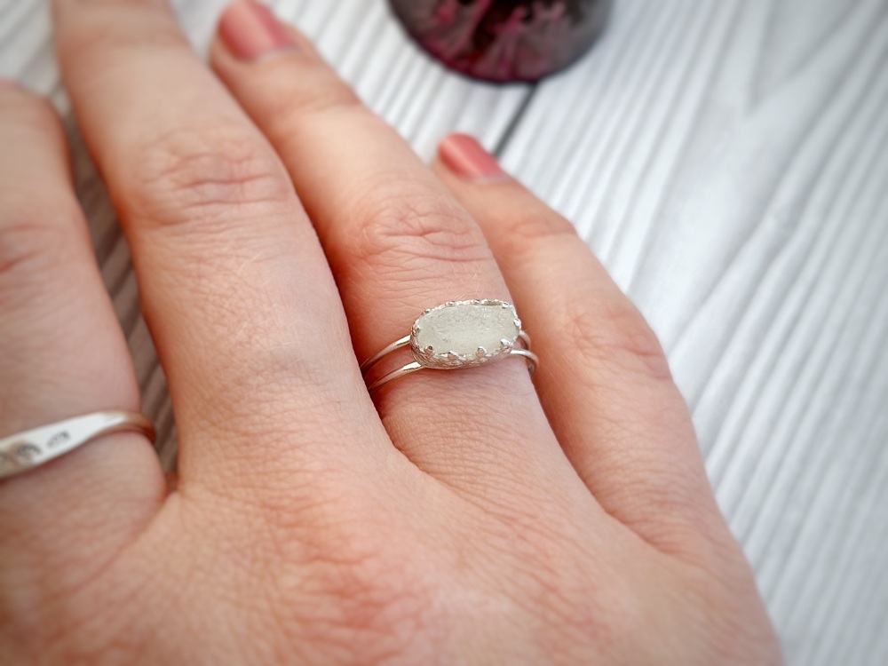 Surprise sea glass ring