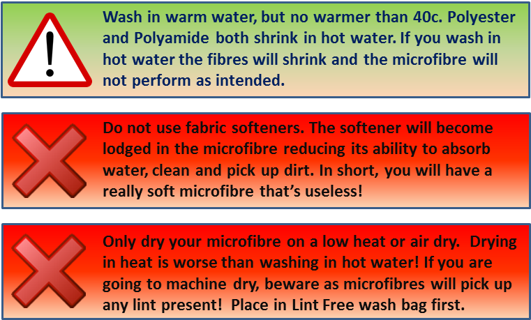 microfibre warning