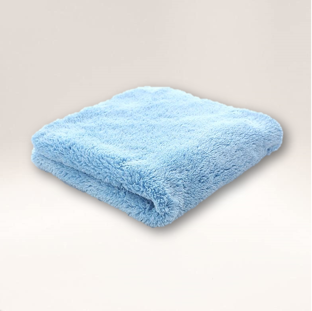 Microfibre Edgeless Plush Coral Fleece Finishing Cloth 450GSM 40cm x 40cm Blue
