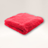 Microfibre Edgeless Plush Coral Fleece Finishing Cloth 450GSM 40cm x 40cm Red