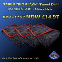 'Big Black' Triple Drying Towel Deal