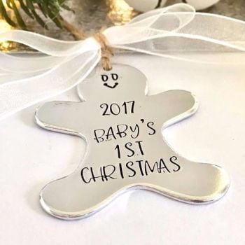 Personalised Baby's 1st Christmas Gingerbread Decoration