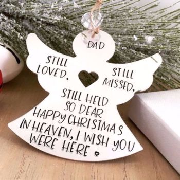 Personalised Christmas In Heaven Angel Tree Decoration