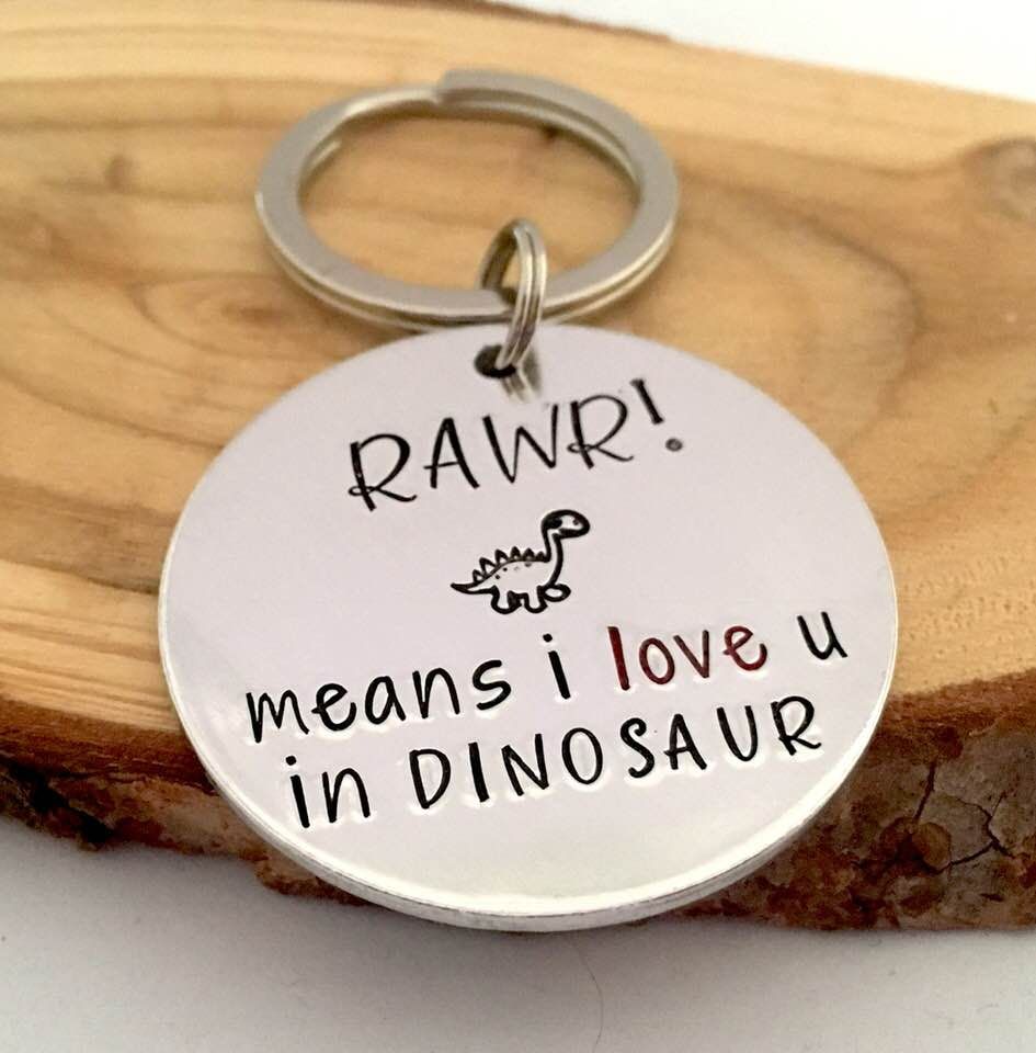 RAWR means I Love U in Dinosaur Keyring