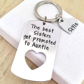 The Best Sisters Get Promoted to Auntie Keyring