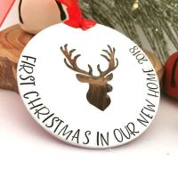 Personalised First Christmas In Our New Home Stag Decoration