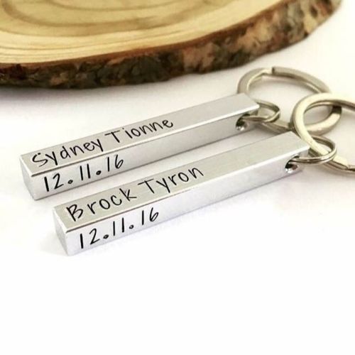 Aluminium Square Bar Keyring