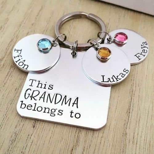 Personalised Square 'This Grandma Belongs To' Keyring