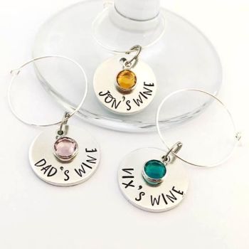 Small Personalised Wine Glass Charm