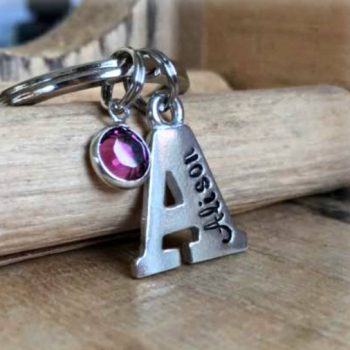 Small Pewter Initial Keyring