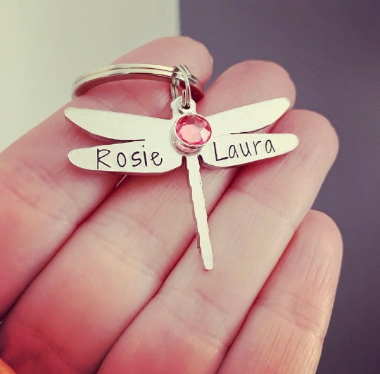 Summer Sky Dragonfly Keyring