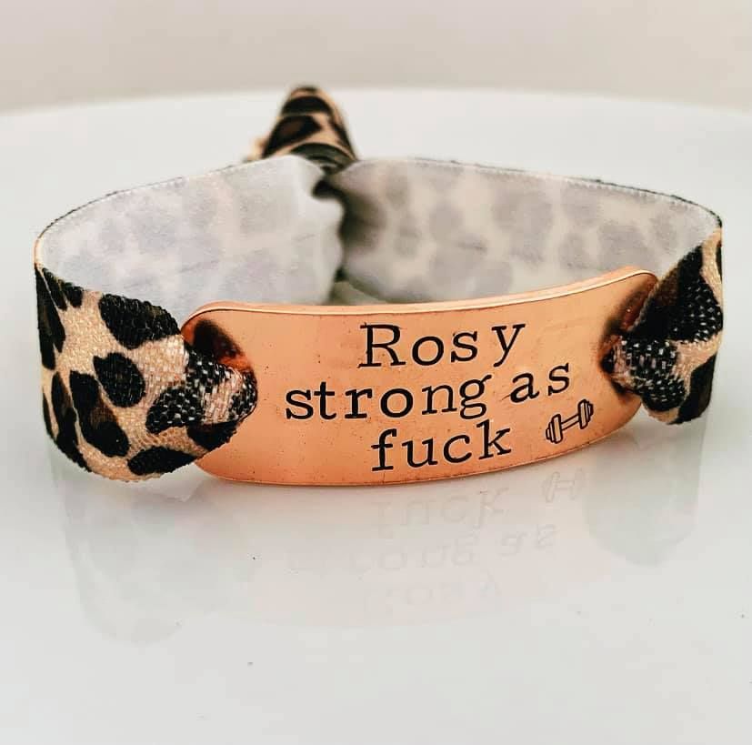 Personalised Strong As Fuck Stretch Bracelet