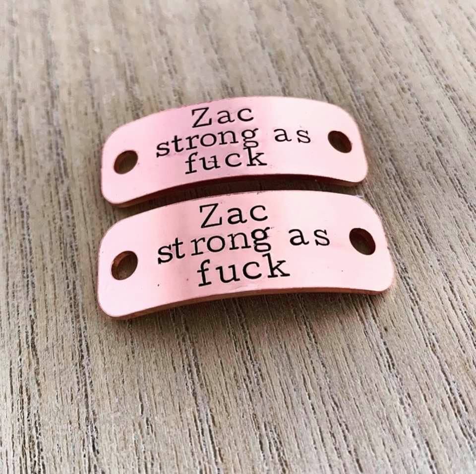 Strong As F#ck Copper Trainer Tags 