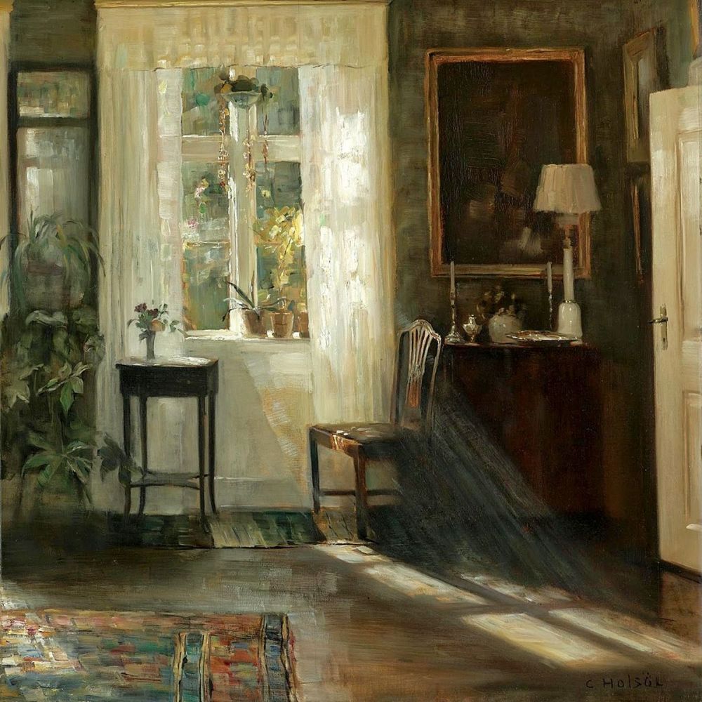 Carl Holsøe: Sunlit Interior