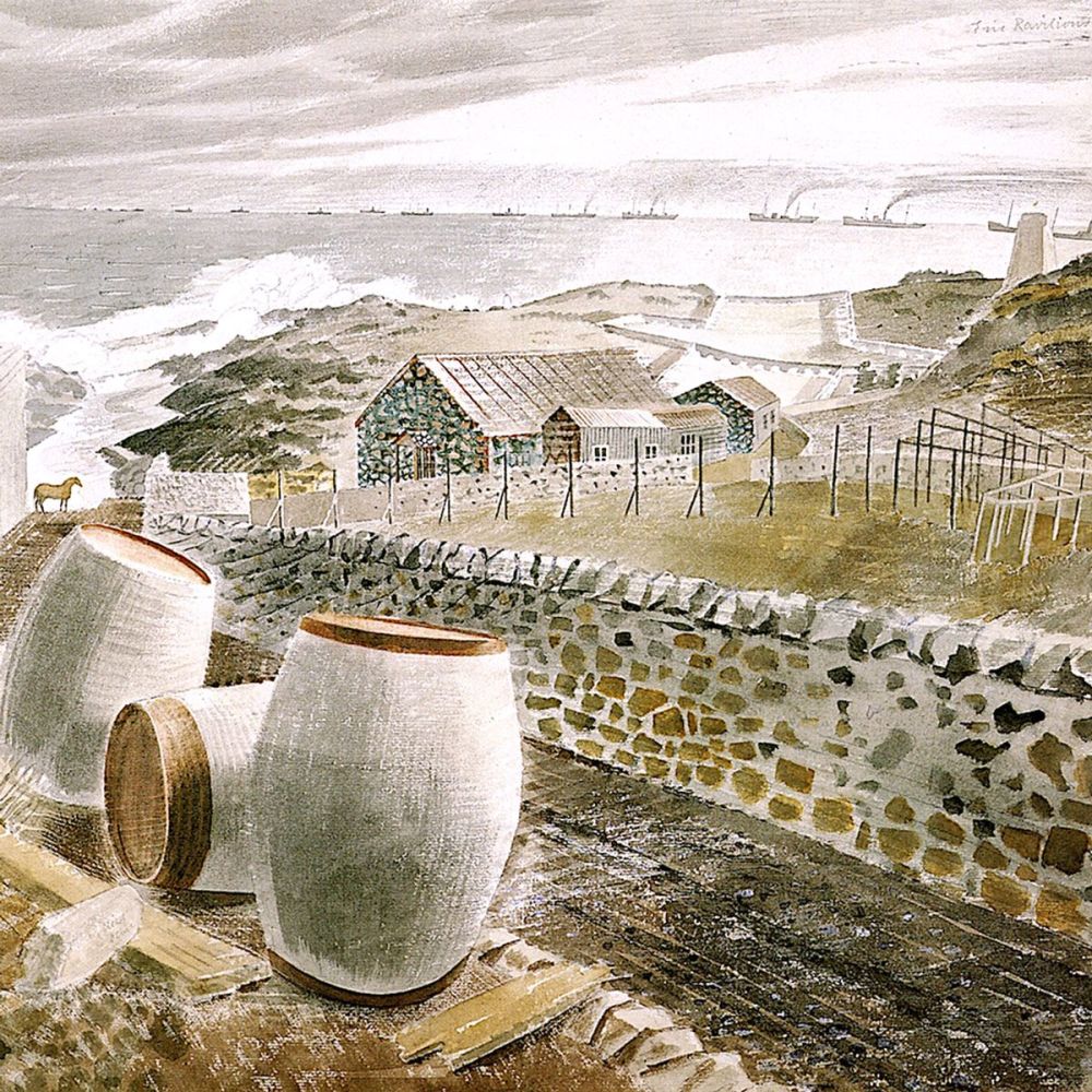 Eric Ravilious: Convoy Passing an Island, 1941