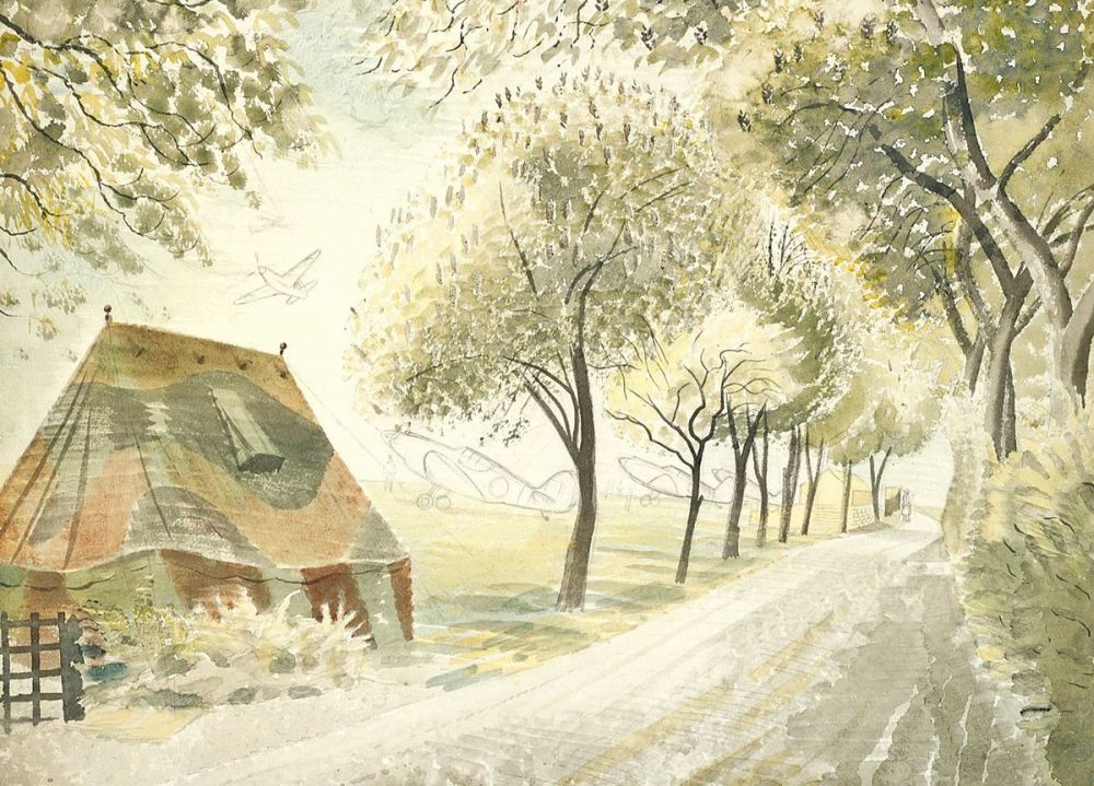 Eric Ravilious: Road by an Airfield, 1942