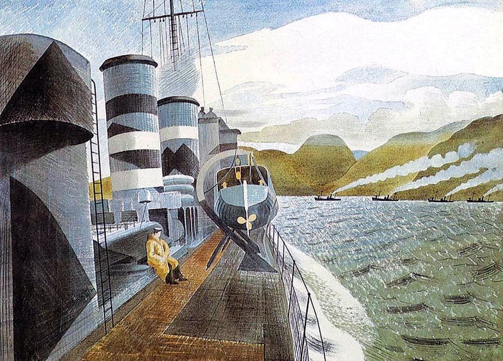 Eric Ravilious: Leaving Scapa Flow, 1940
