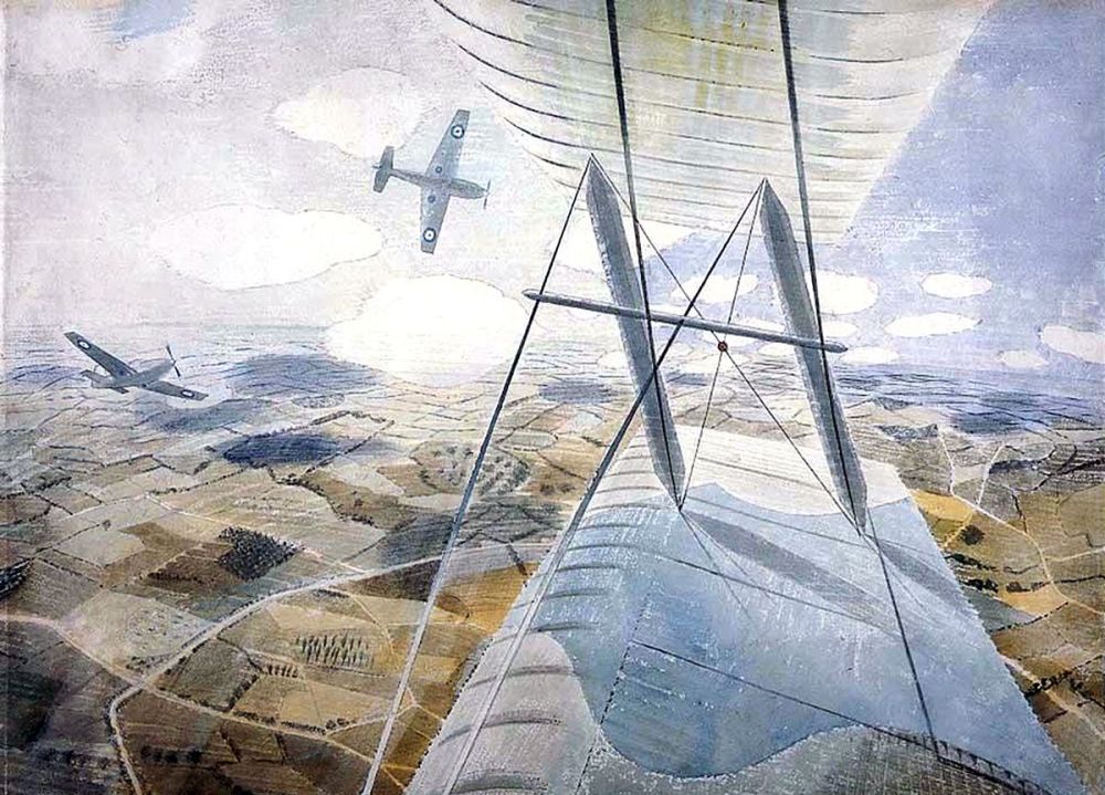Eric Ravilious: RAF Hurricanes in Flight, WW2