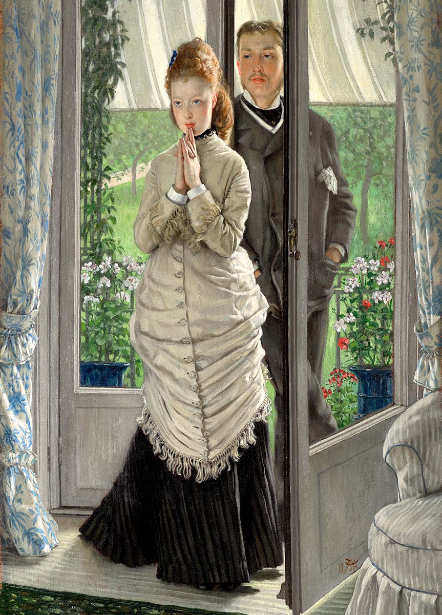 James Tissot: Two Figures at a Door (The Proposal) 1872