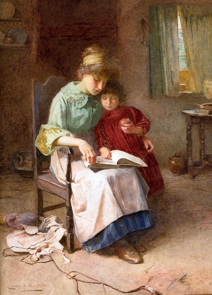 Carlton Alfred Smith: Mother and Child Reading a Story
