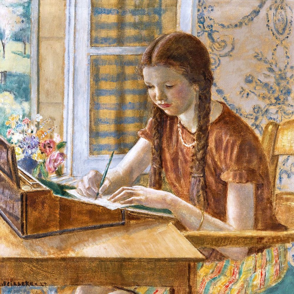 Frederick Carl Frieseke: Girl at Writing Desk, 1927
