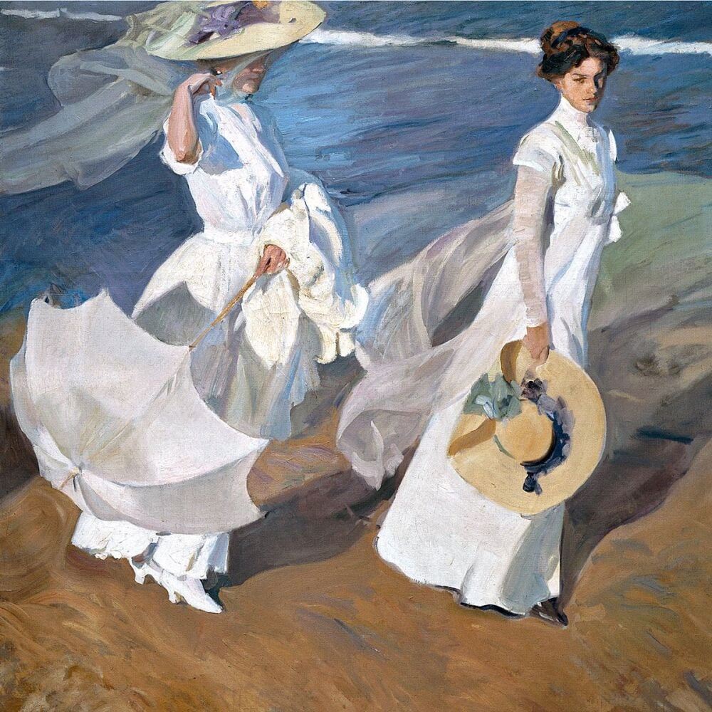 Joaquin Sorolla: Strolling along the Seashore, 1909